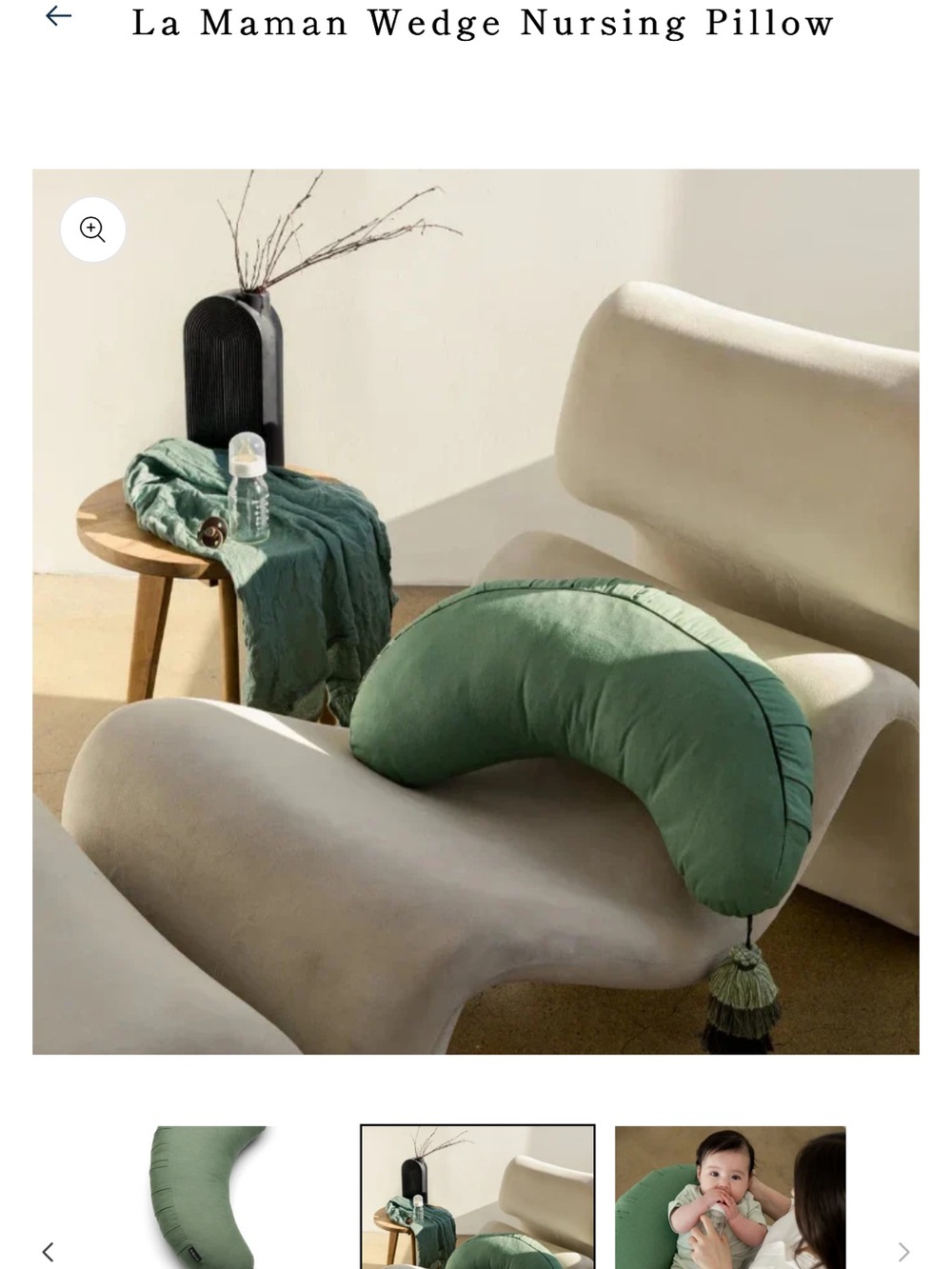 La Maman Wedge Nursing Pillow - Sage Green